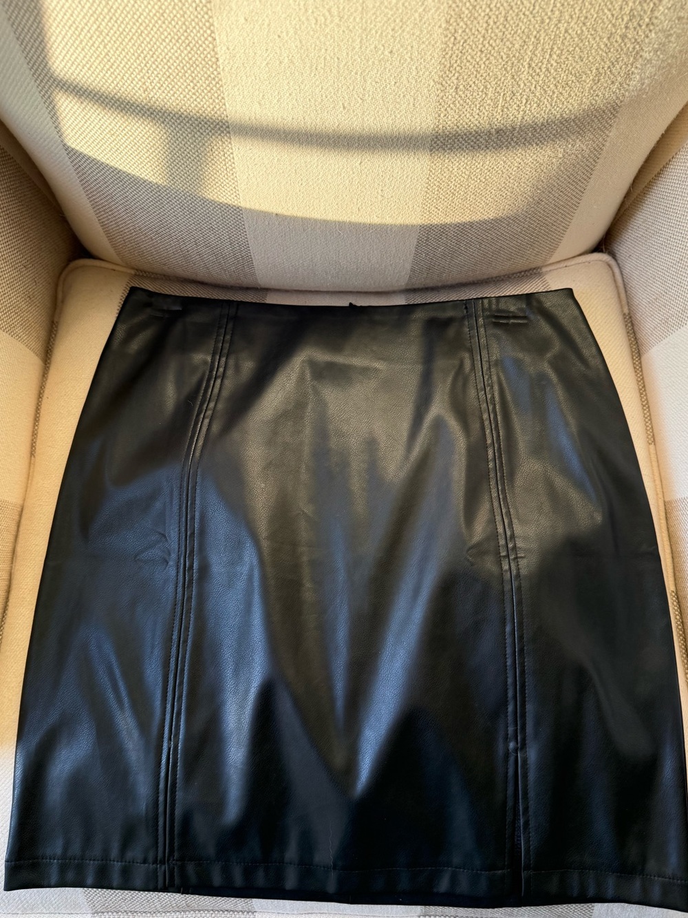 Mango Black Faux Leather Mini Skirt
